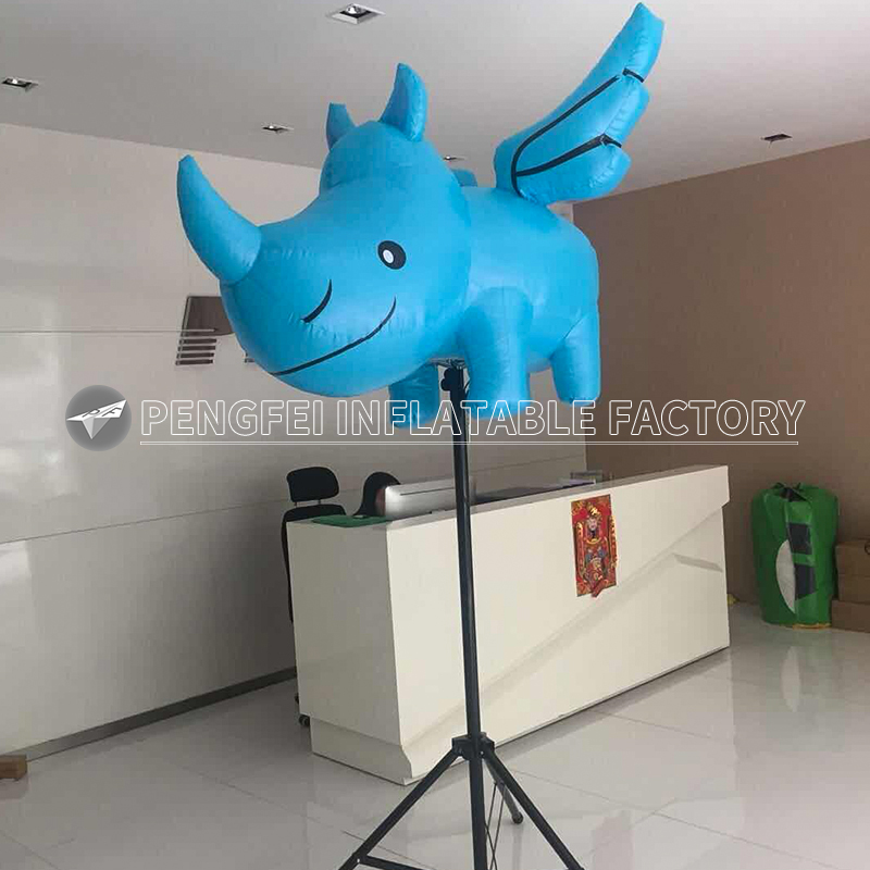Customized PVC led  Inflatable  Stage Props /Rhinoceros Inflatable led Balloon