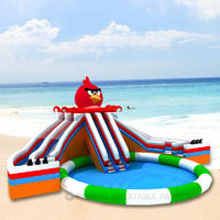 The Angry Birds Dual 19 feet  Inflatable Water Slide  With Pool