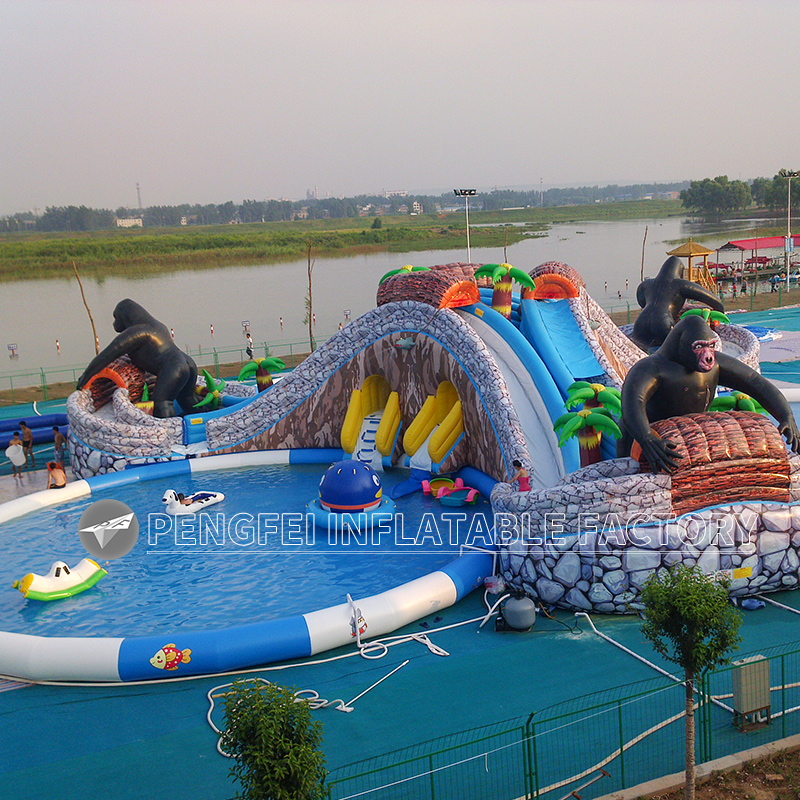 Cheap Inflatable Chimpanzee Jungle Water Theme Park Floating Aqua Park