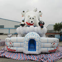 Giant Polar Bear Children  Inflatable Bouncy Slide For Outdoor Playground