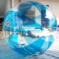 Blue Striped Water Zorb Ball Inflatable Floating Water Walking Ball For Sale